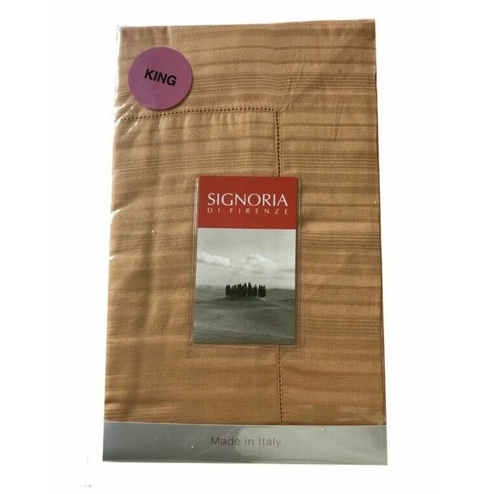 Signoria Firenze Italian King Pillow Sham Sand Dune Gold Luxury Made In Italy